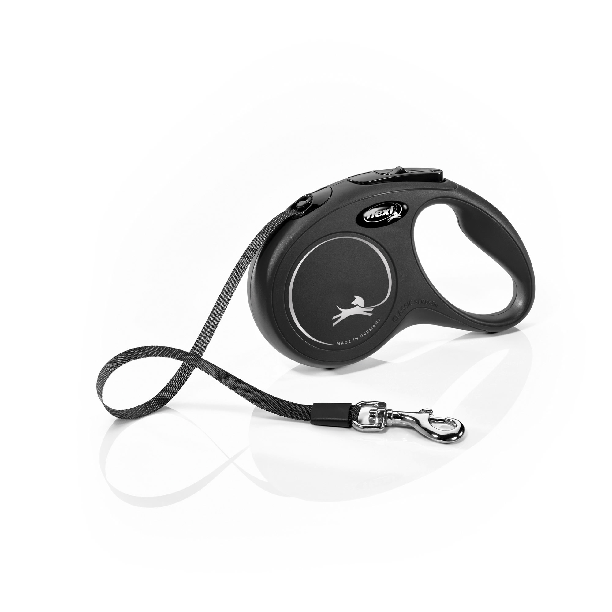 UPC 840317107630 product image for Flexi New Classic Tape Retractable Dog Leash in Black, 16' ft., Small, Black | upcitemdb.com