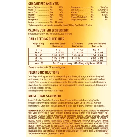 nature's recipe ingredients