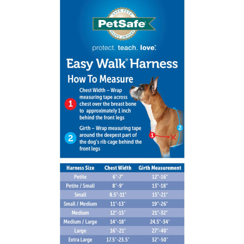 petsafe easy walk harness sizing