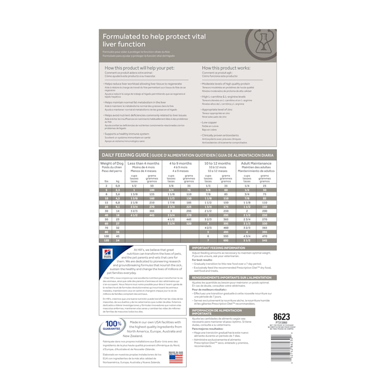 hill's science diet liver care dog food