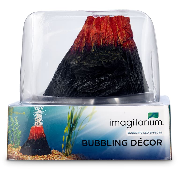 imagitarium bubbling led volcano aquarium ornament