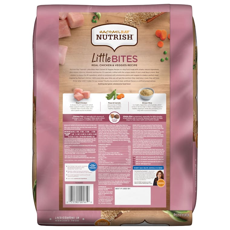 rachael ray nutrish little bites small breed natural real chicken & veggies recipe dry dog food