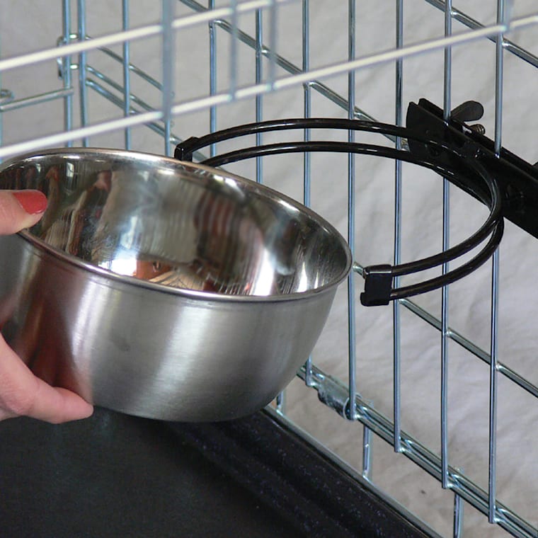 in crate water bowl