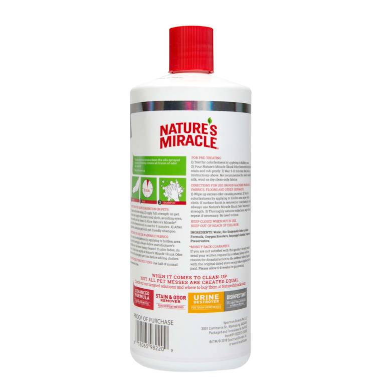 nature's miracle skunk odor remover ingredients