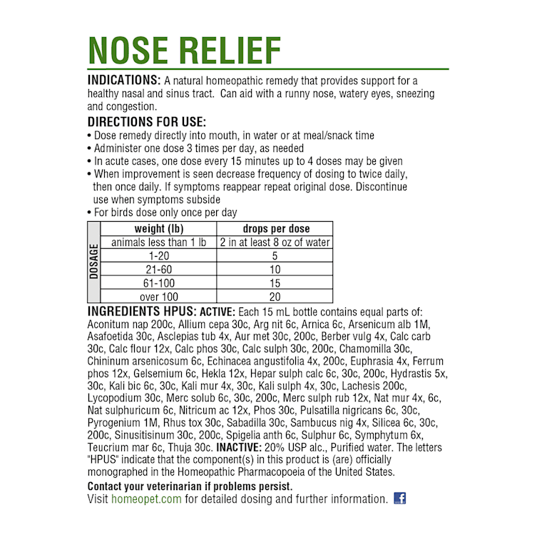 homeopet nose relief petsmart