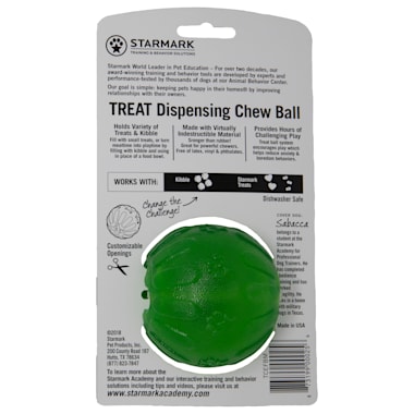 starmark treat dispensing chew ball dog toy