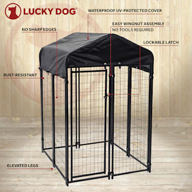 the lucky dog uptown welded wire kennel