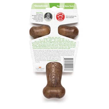 benebone bacon flavored wishbone chew toy