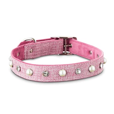 pink tweed dog collar