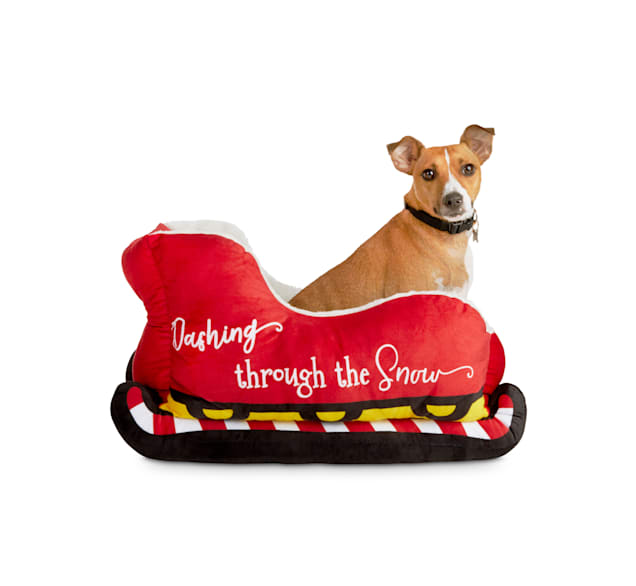 Holiday Tails The Magical Sleigh Ride Santa Dog Bed, 20" L X 17" W X 12" H - Carousel image #2