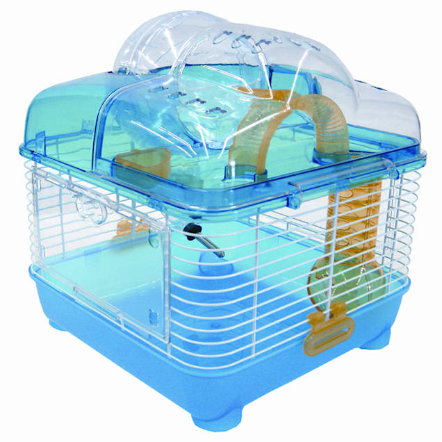 YML Clear Blue Hamster Cage, 10" L X 10" W X 12" H Petco