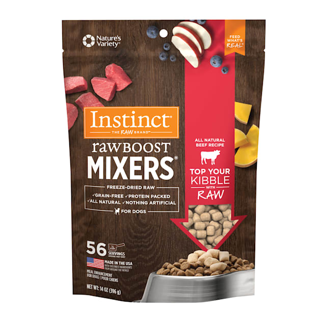 Instinct FreezeDried Raw Boost Mixers GrainFree Beef Recipe Dog Food Topper, 14 oz. Petco