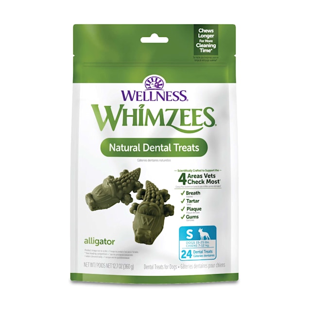 Whimzees Small Alligator Dog Treats, 24 Pieces Petco