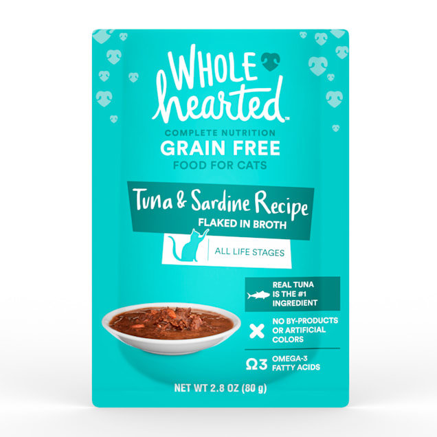 WholeHearted Grain Free Tuna & Sardine Recipe Flaked in Broth Wet Cat