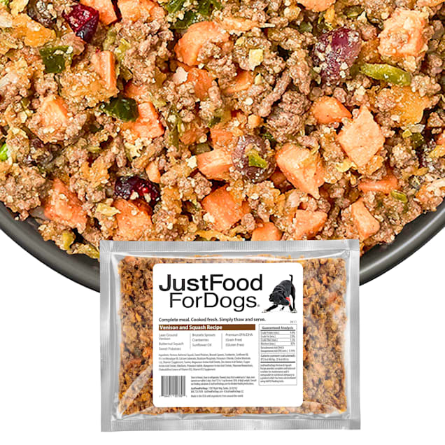 JustFoodForDogs Daily Diets Venison & Squash Frozen Dog Food, 72 oz