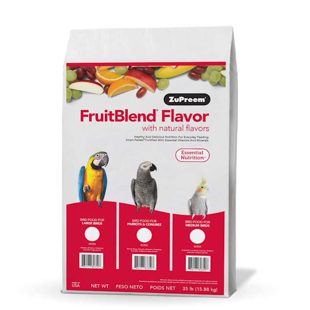 ZuPreem FruitBlend Flavor Bird Food For Medium to Large Birds, 35 LBS