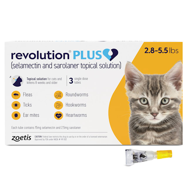 Revolution Plus Topical Solution 2.8-5.5lbs Cat, Pack of 3 ...