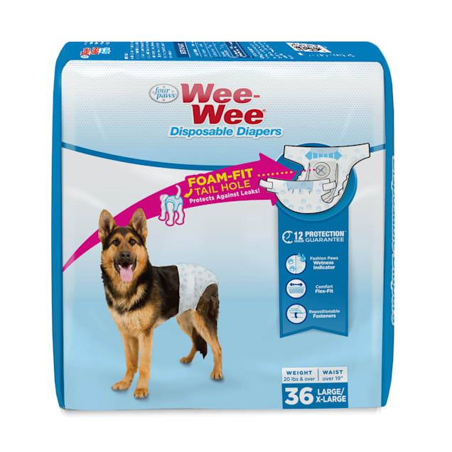 WeeWee Disposable Diapers for Dogs, Large/XLarge, Count