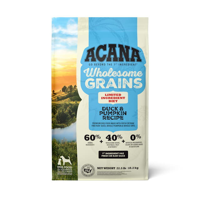 ACANA Wholesome Grains Duck & Pumpkin Dry Dog Food, 22.5 lbs. Petco