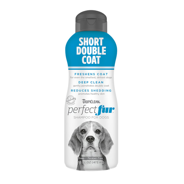 TropiClean Perfect Fur Short Double Coat Dog Shampoo, 16 fl. oz. Petco