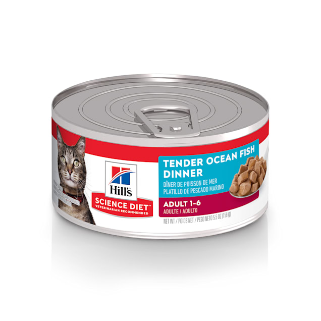 Hill's Science Diet Adult Tender Ocean Fish Dinner Canned Cat Food, 5.5