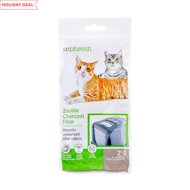 So Phresh Zeolite Charcoal Filters for Hooded Cat Litter Boxes, Count