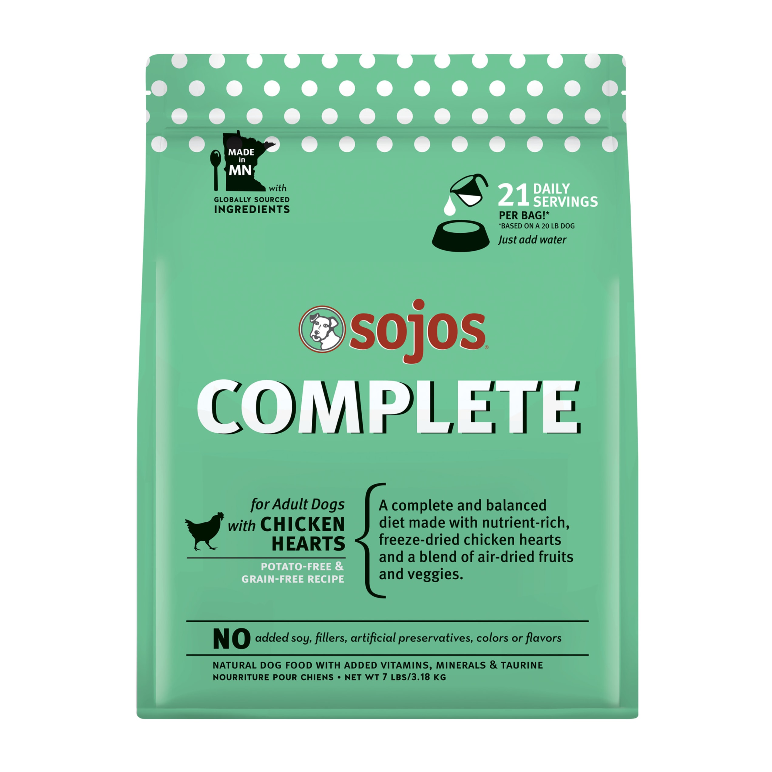 Sojos Complete Adult Grain-Free Chicken Recipe Freeze-Dried Raw Dog Food, 7 lbs. | Petco