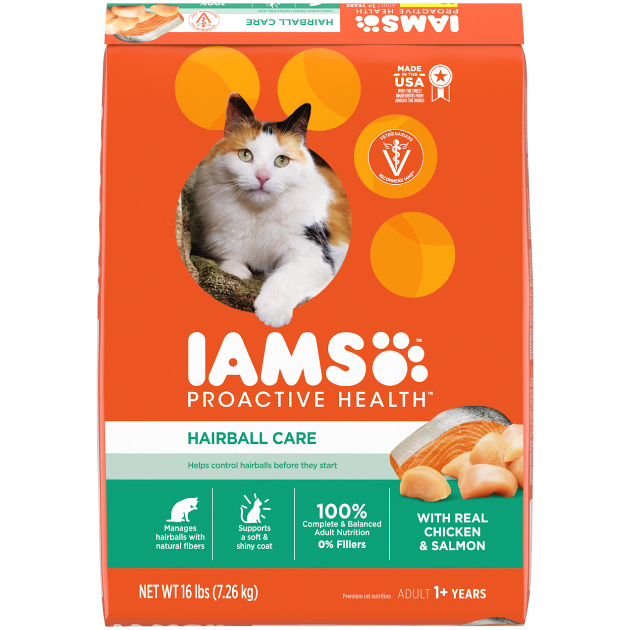 Iams ProActive Health Hairball Care with Chicken Adult Dry Cat Food, 16