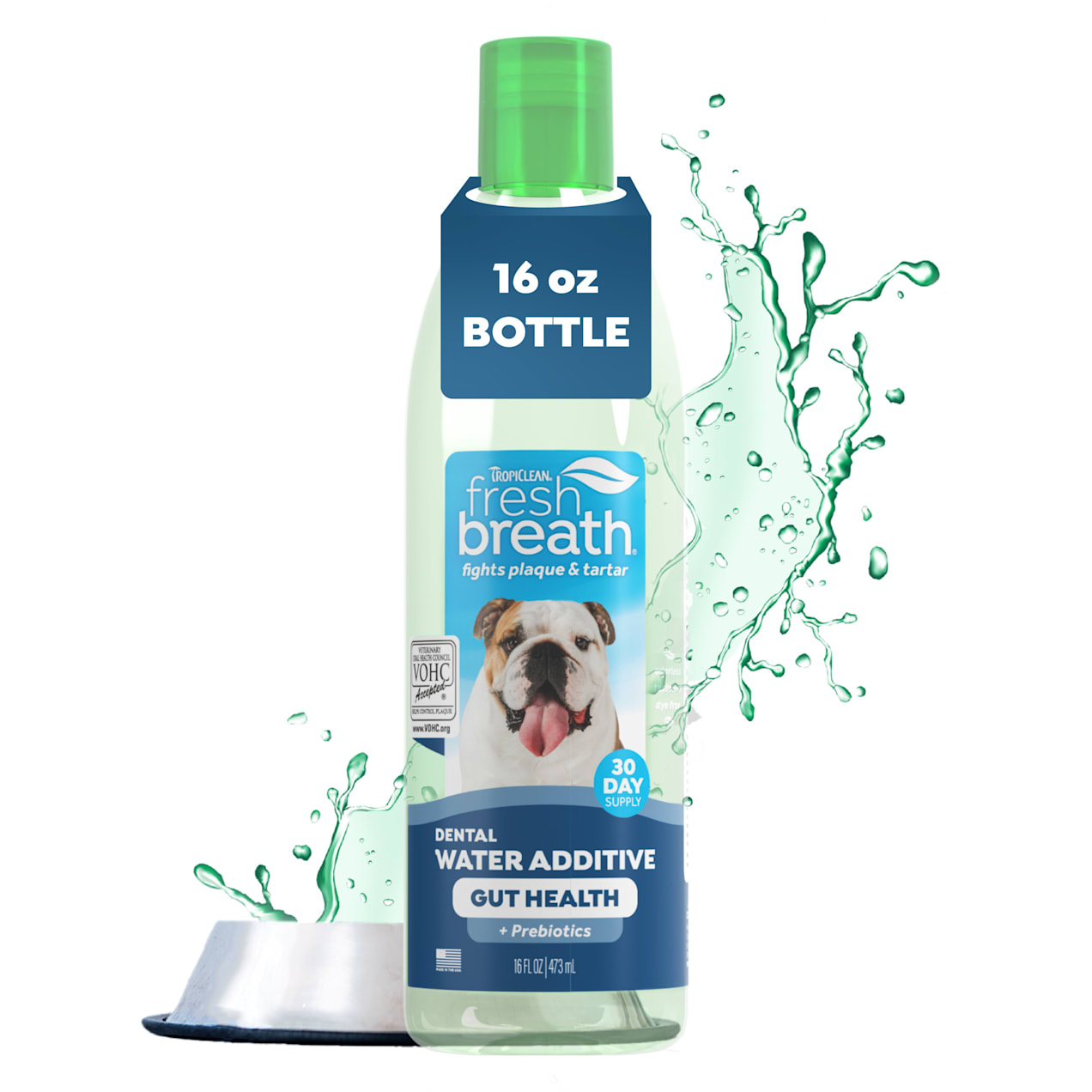 TropiClean Fresh Breath Plus Digestive Support Oral Care Water Additive for Pets, 16 fl. oz. Petco