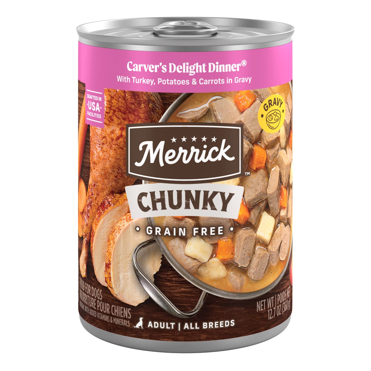 Merrick Chunky Grain Free Carver's Delight Dinner Wet Dog Food, 12.7 oz