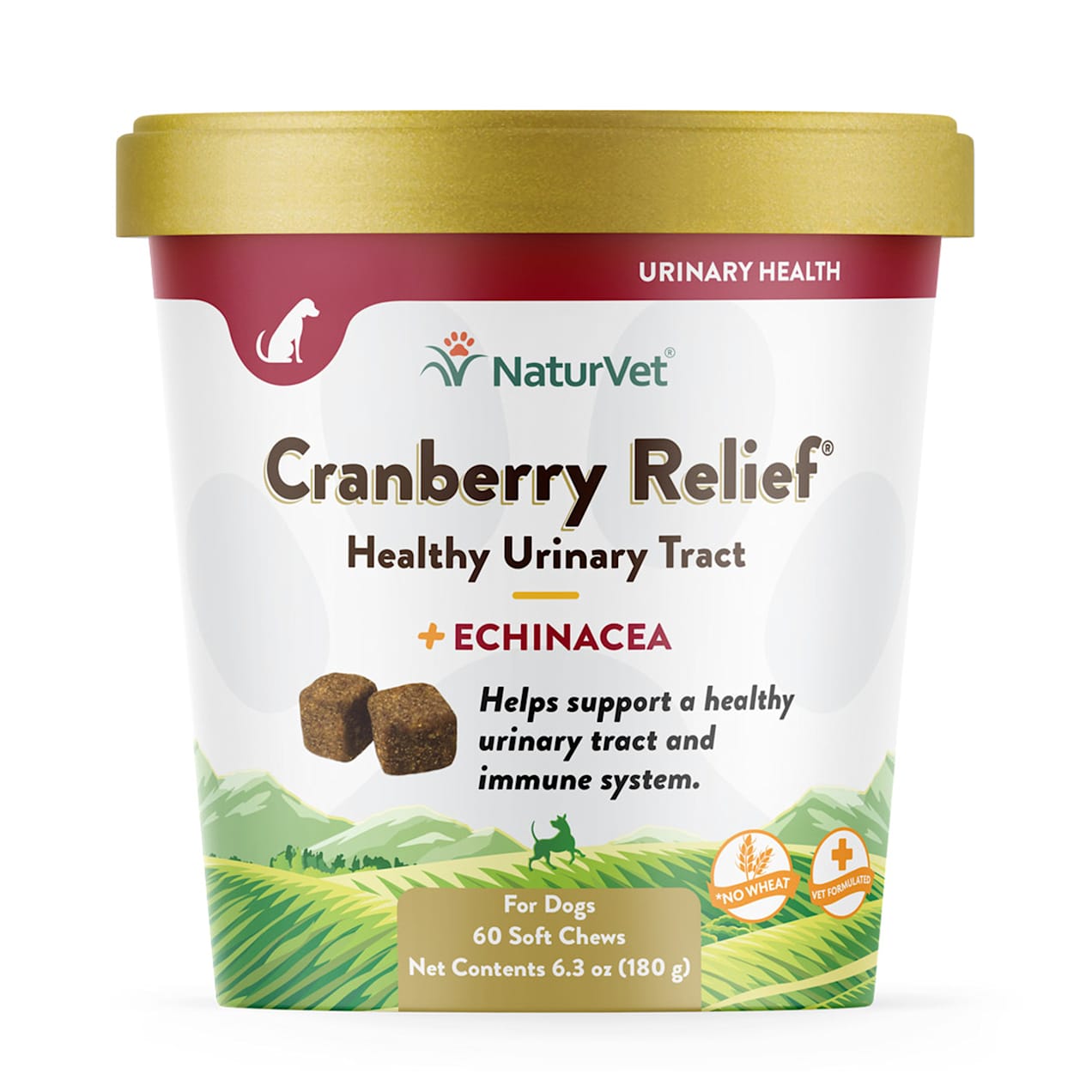 NaturVet Cranberry Relief Healthy Urinary Tract Dog Soft Chews, Pack of