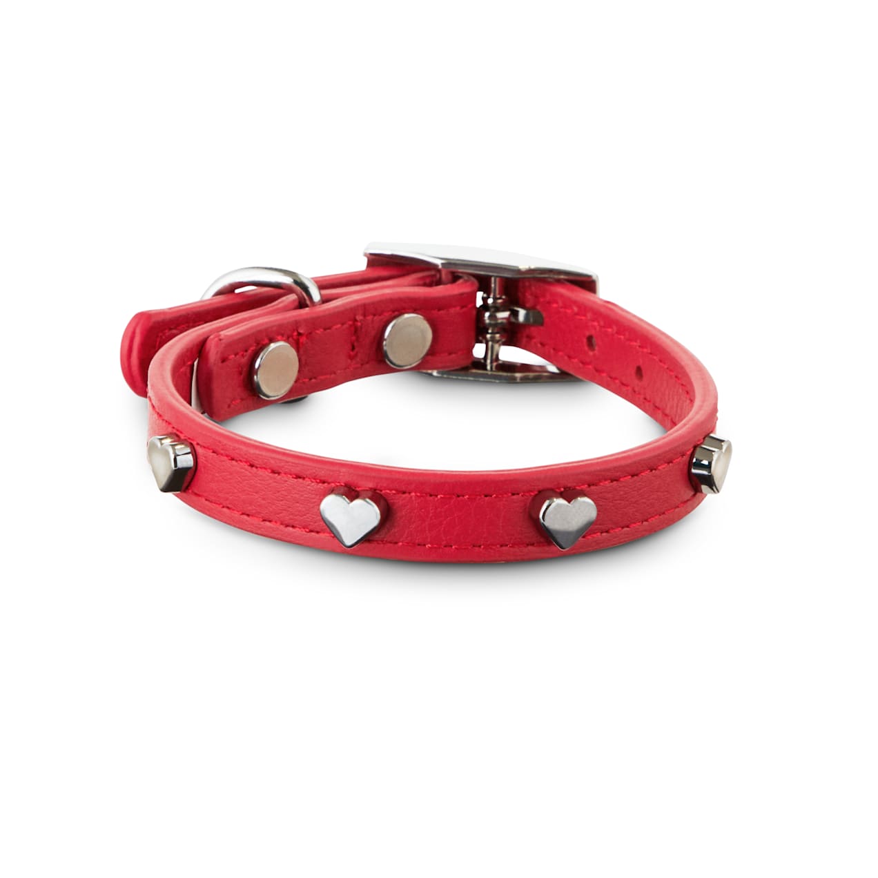 Bond & Co. All Heart Red Leather Dog Collar, XXSmall Petco