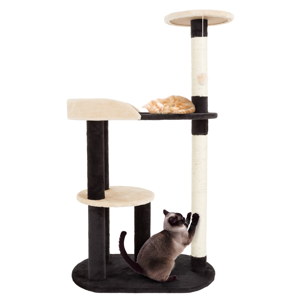 PETMAKER 3 Level Cat Tree with 2 Scratching Posts and Hanging Toy in