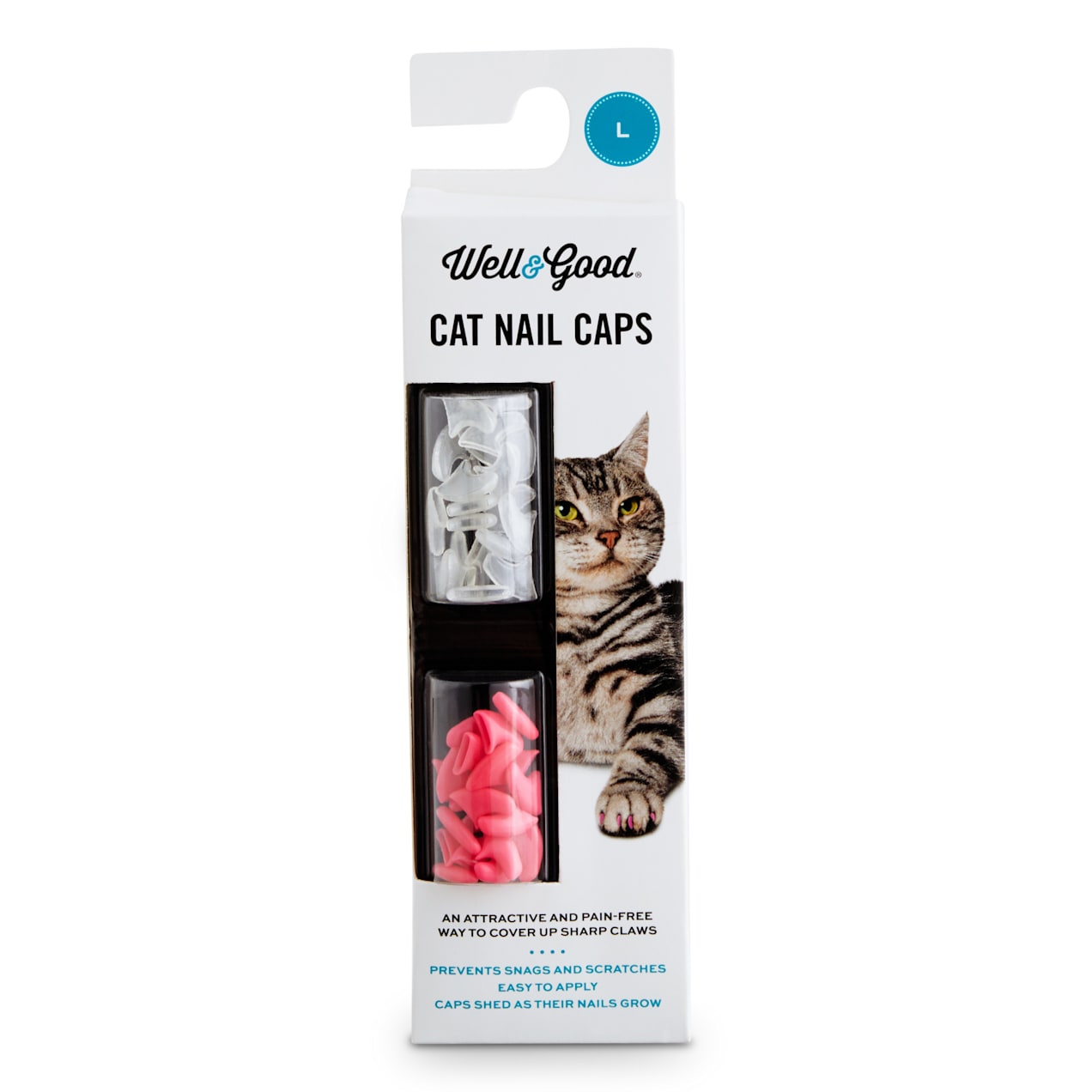 Well & Good Pink & Clear Cat Nail Caps, Large Petco