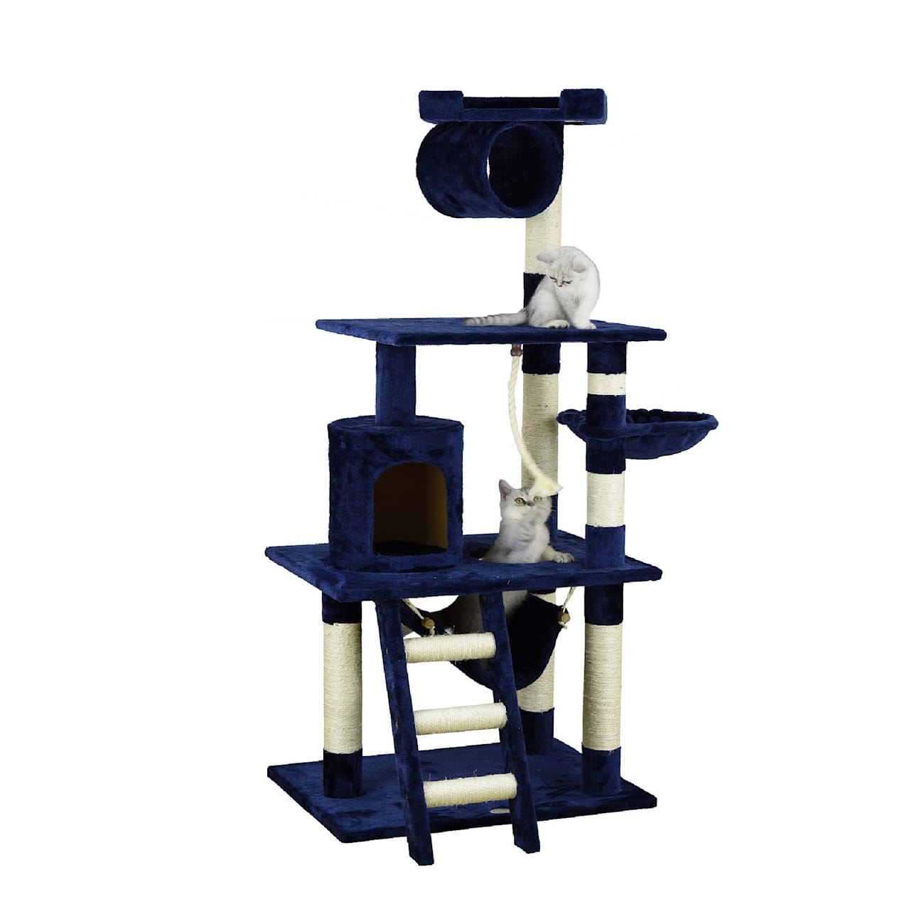 Go Pet Club Blue 62" Cat Tree Condo with Hammock and Side ...