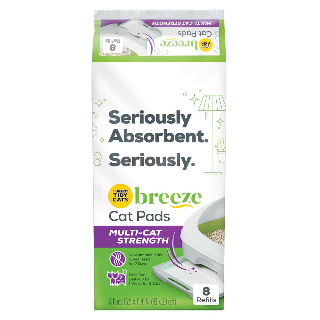 Purina Tidy Cats Breeze MultiCat Pads Refill Pack, Count of 8 Petco