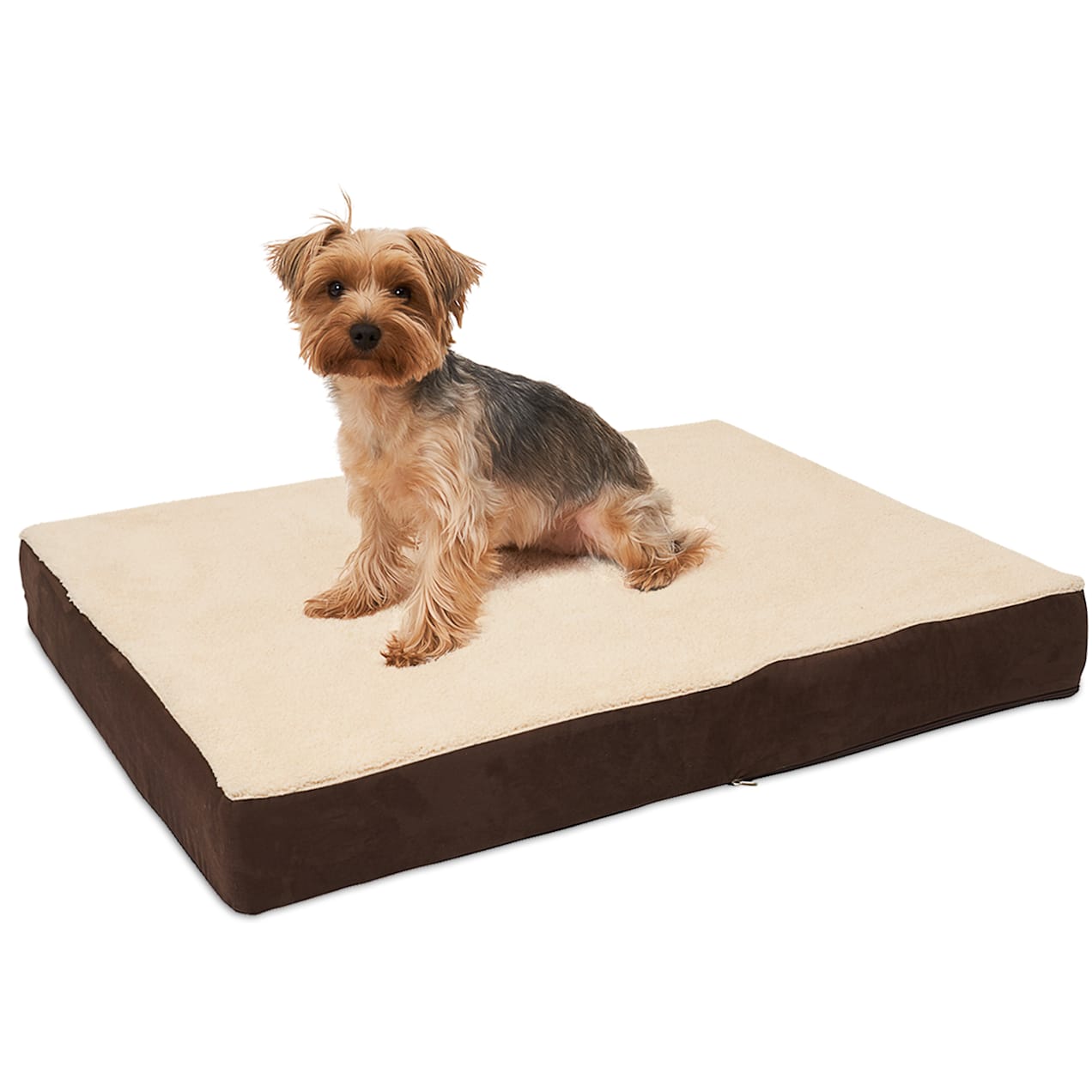 Kopeks Rectangular Orthopedic Memory Foam Brown Dog Bed, 25" L X 19.5