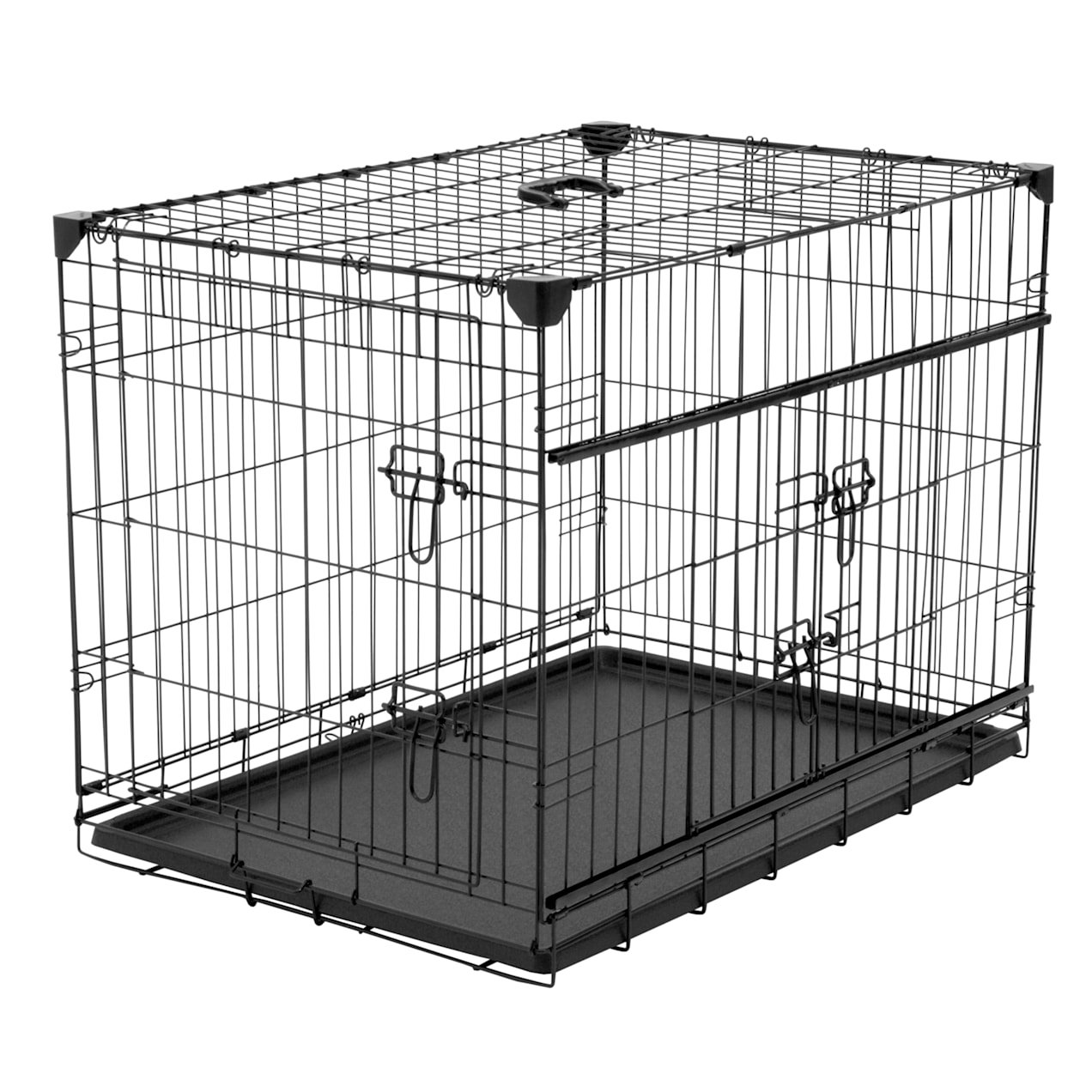 Lucky Dog Double Door Dog Crate, 30" L X 21" W X 24" H Petco