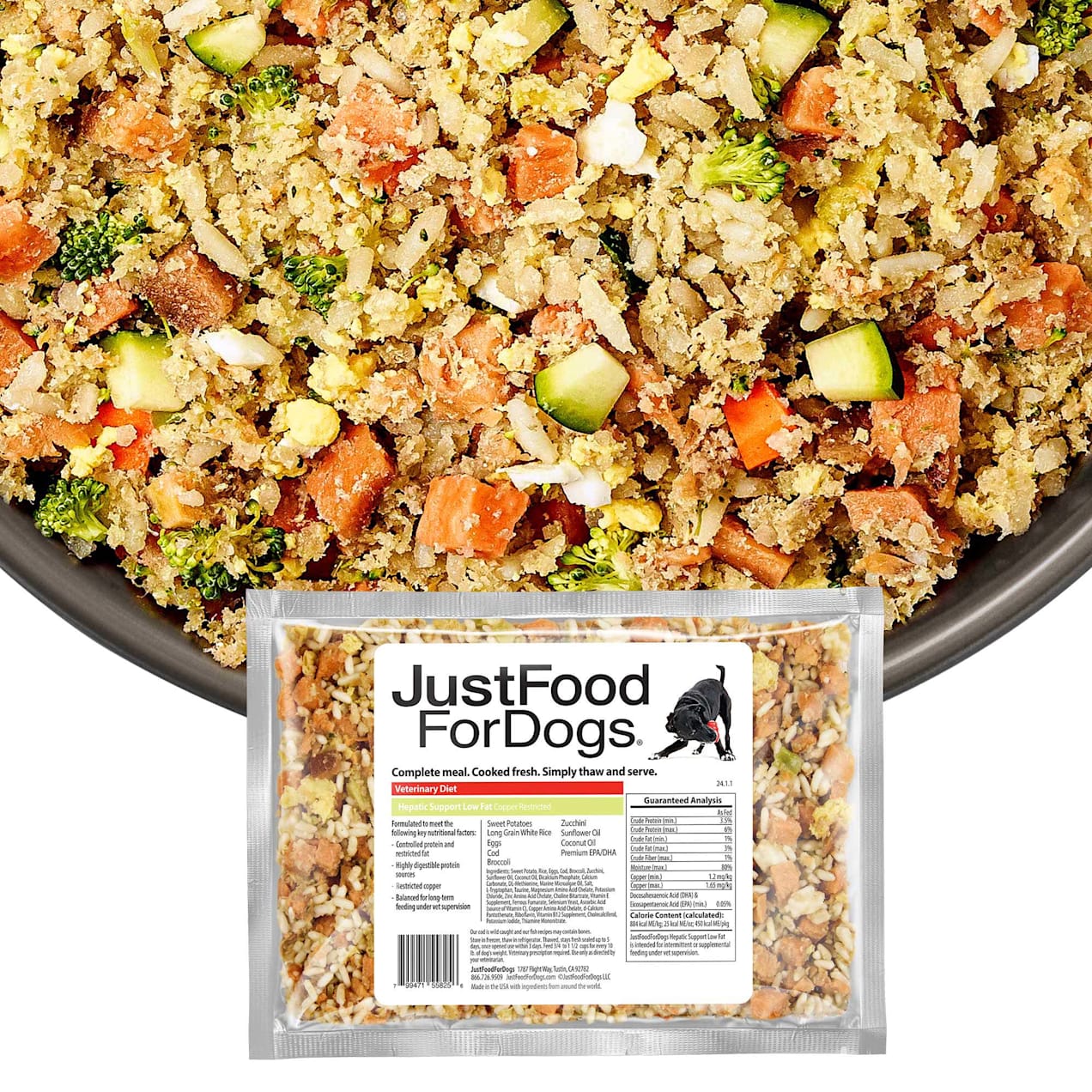 JustFoodForDogs Vet Support Diets Hepatic Support, Low Fat Frozen Dog
