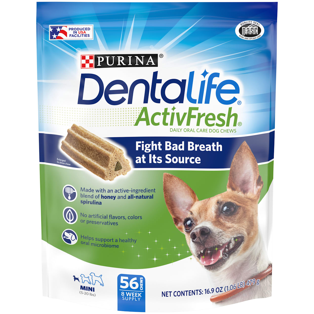 Purina DentalLife ActivFresh Daily Oral Care Mini Dog Chews, 16.9 oz
