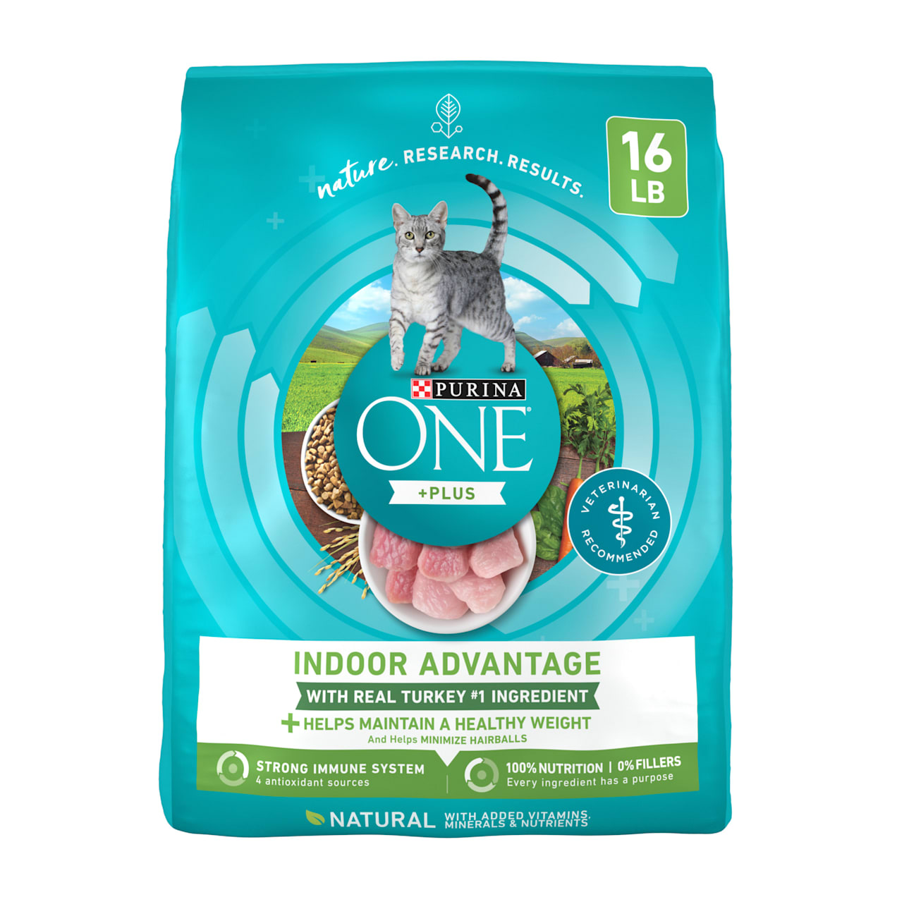 Purina ONE Hairball Weight Control Indoor Advantage Dry Cat Food, 16