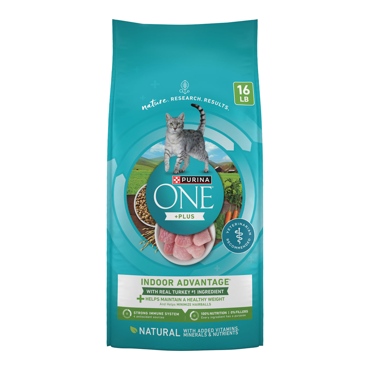 Purina ONE Hairball Weight Control Indoor Advantage Dry Cat Food, 16
