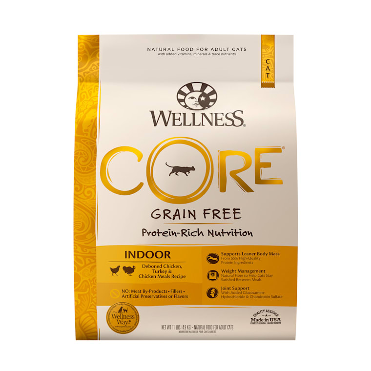 Wellness Core Natural Grain Free Chicken Turkey Dry Indoor Cat Food 11 Pound Bag Petco