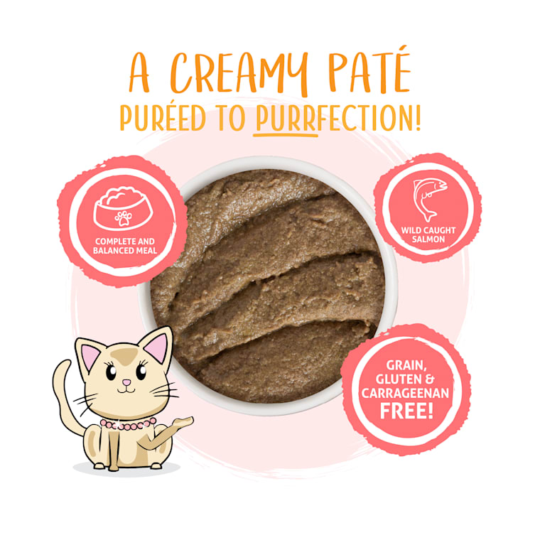 Weruva Pate Jolly Good Fares Chicken Salmon Dinner In A Hydrating Puree Wet Cat Food 5 5 Oz Case Of 8 Petco