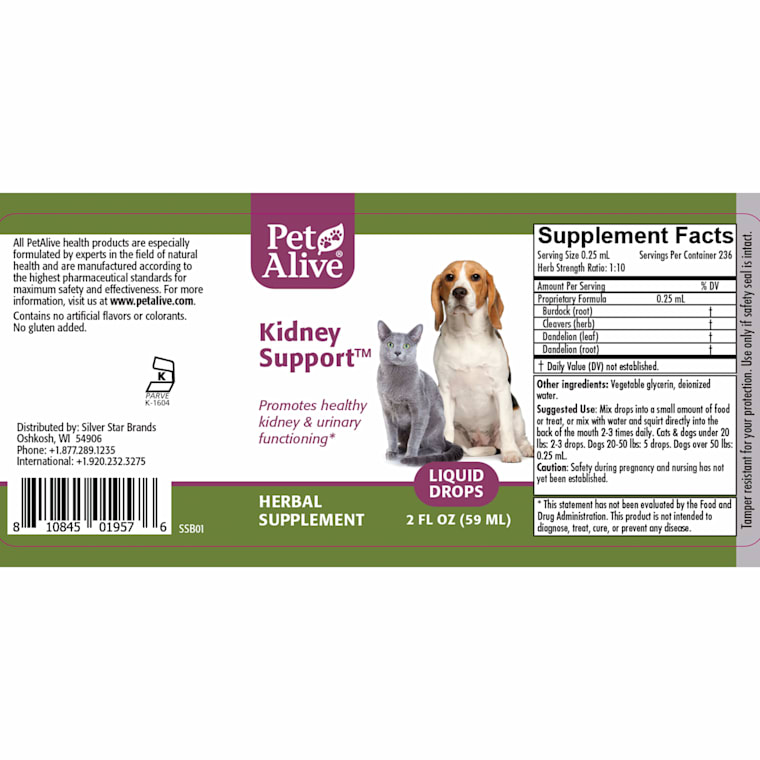 Petalive Natural Herbal Kidney Support Liquid Dog And Cat Supplement 2 Fl Oz Petco