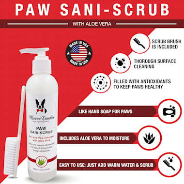 Warren London Paw Sani Scrub With Brush For Dogs 8 Fl Oz Petco