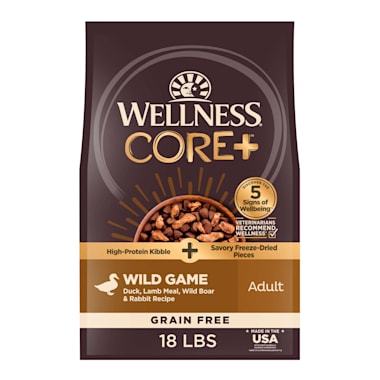 Wellness Core Rawrev Natural Grain Free Wild Game Duck Wild Boar Rabbit With Freeze Dried Lamb Dry Dog Food 18 Lbs Petco