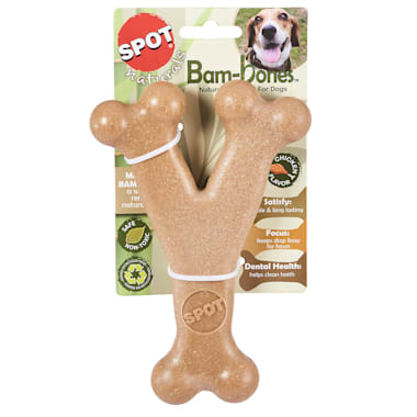 Spot Naturals Bam Bone Wishbone Chicken Flavored Dog Chew Toy Medium Petco