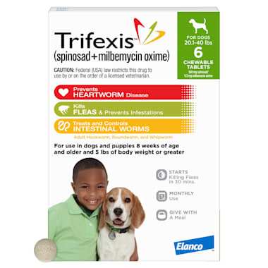 Trifexis Chewable Tablets For Dogs 20 1 To 40 Lbs 6 Month Supply Petco