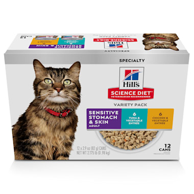 Hill S Science Diet Adult Sensitive Wet Cat Food Variety Pack 2 9 Oz Count Of 12 Petco